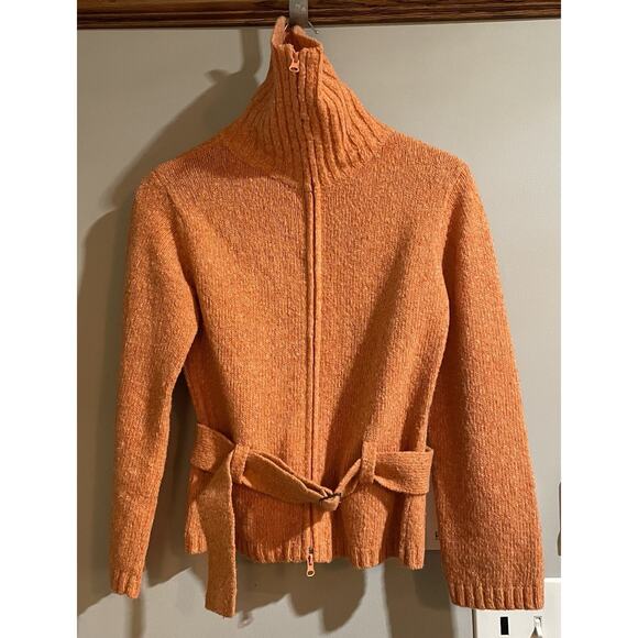 Cousin Johnny Sweater Cardigan Zip Up Turtleneck Wool Long Sleeve Small - Picture 1 of 6